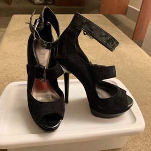 Black Buckle Stiletto Heels